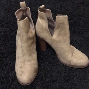 Tan suede ankle booties